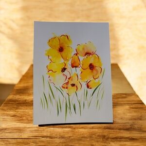 Sunlit Blossoms Floral Art Painting 12in. X 9in.